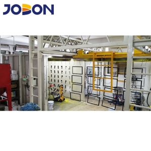 Traverse move conveyor system powder coating plant